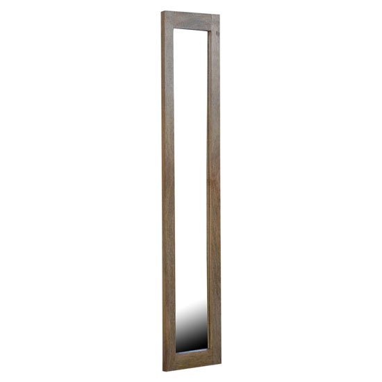 Tufa Rectangular Wall Bedroom Mirror In Natural Oak Ish Frame