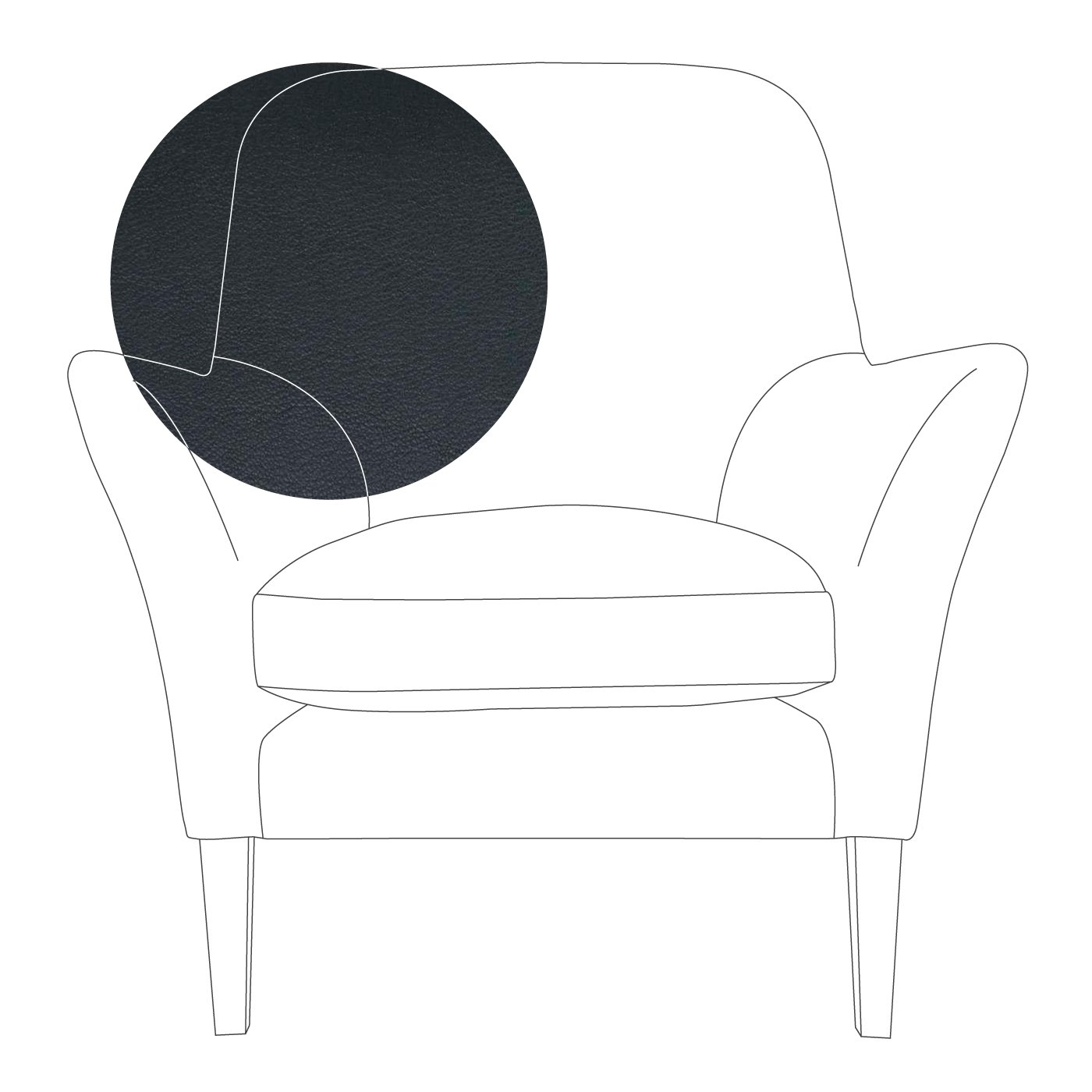 Heal's Wallis Armchair Leather Nero Black Feet