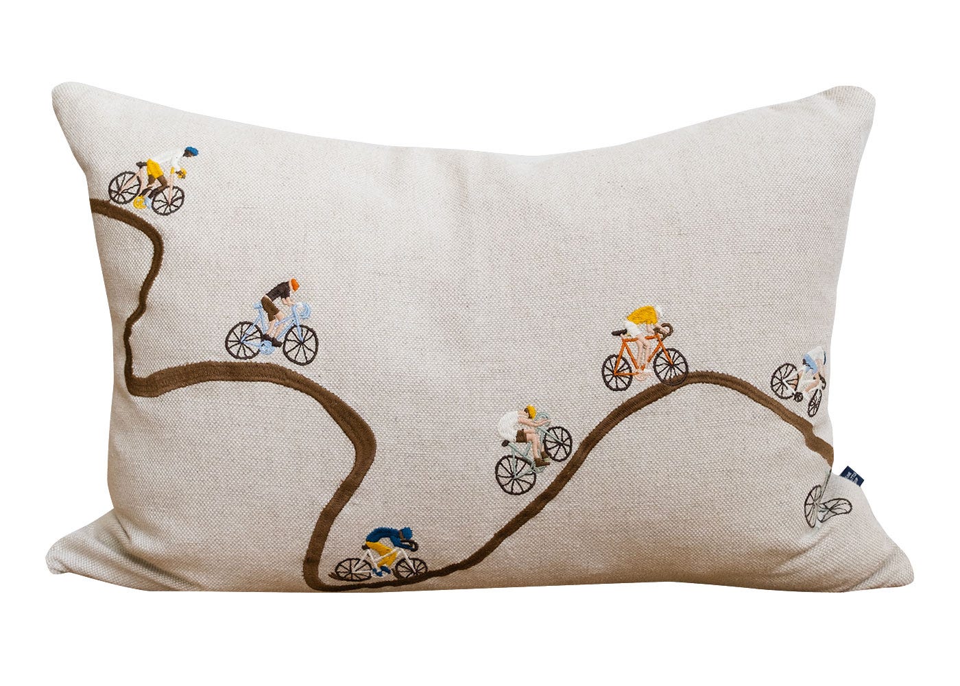 Fine Little Day Bikers Embroidered Cushion 38 x 58cm
