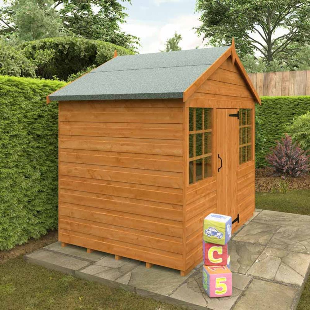 Buttercup Farm 4 x 6 Feet Wendyhouse 12mm Shed - Solid Wood/Softwood/Pine in Burnt Orange 3