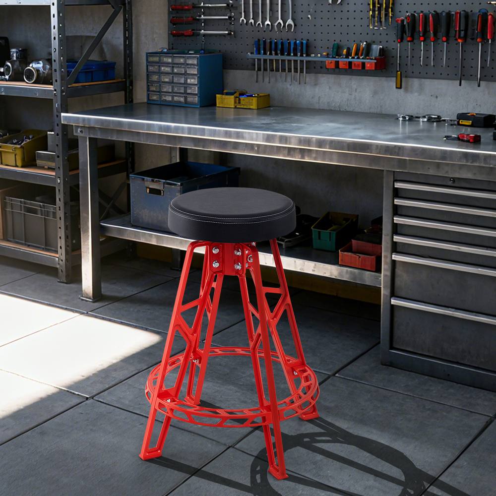 Costway 28" Swivel Shop Stool Garage Chair w/ Round Padded Seat Mechanic Stool