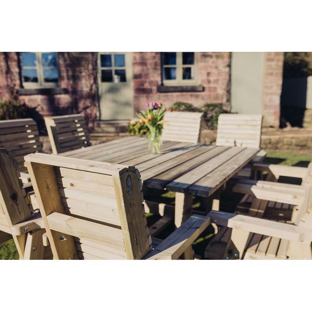 Churnet Valley Garden Furniture Ltd Ergo 8 Seater Table Set - Min. Assembly Required - Set of Cushions Inc in Brown 3