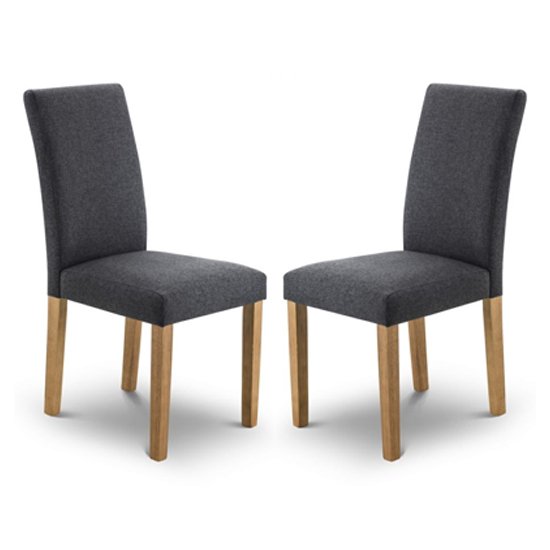 Hastings Slate Linen Fabric Dining Chair In Pair