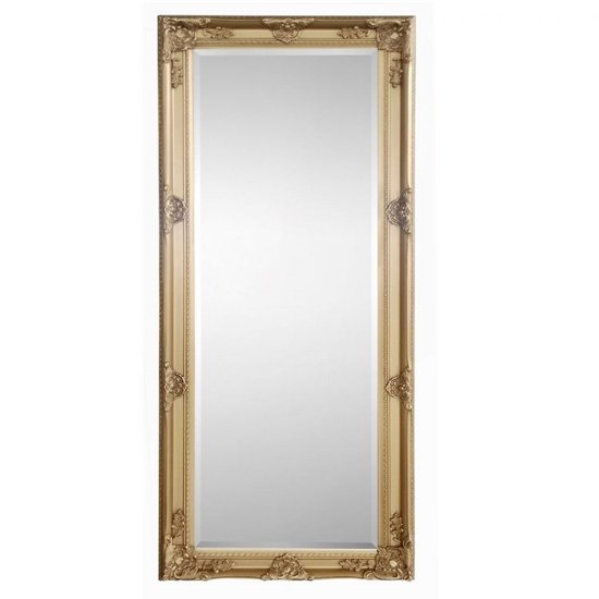 Palais Lean-to Dress Mirror In Golden Wooden Frame