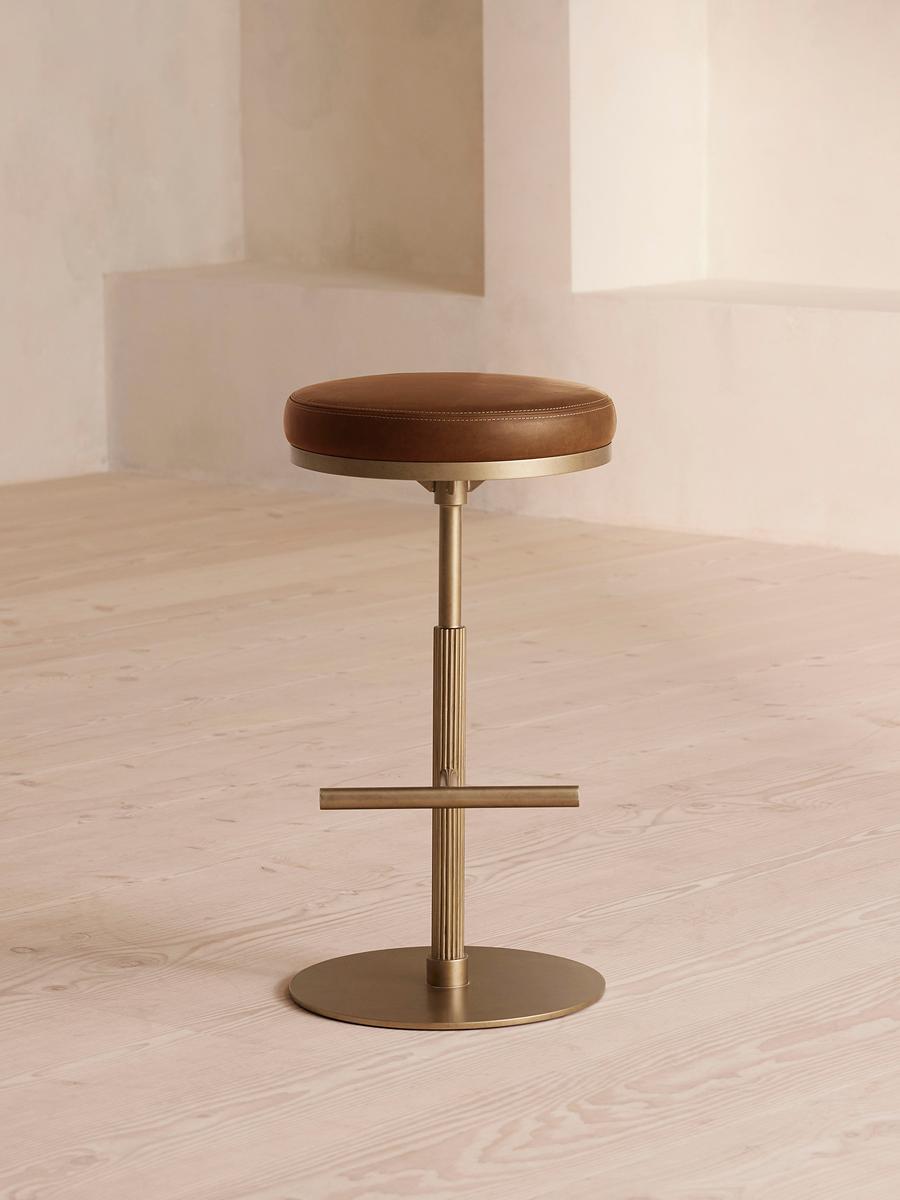 Wardell Barstool, Leather, Chestnut