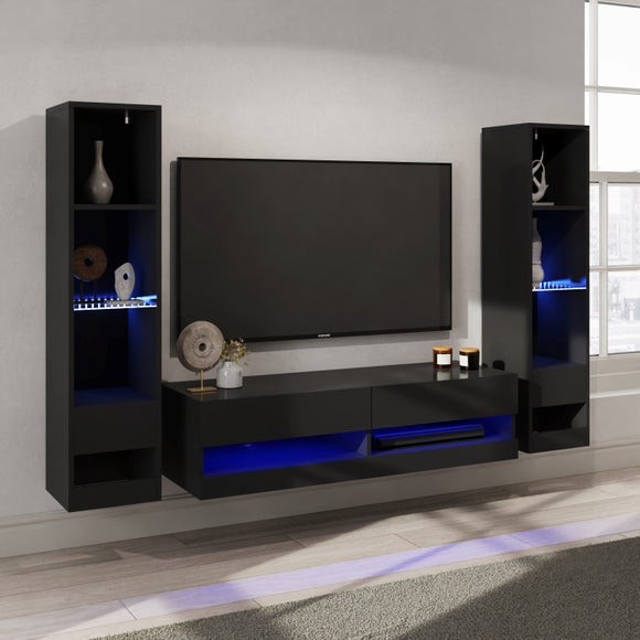 Return - Galicia Standard TV Unit with Shelving for TVs up to 46", Black