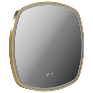 Nexa By VADO Veva Brushed Brass Square LED Bathroom Mirror with Demister - 600mm