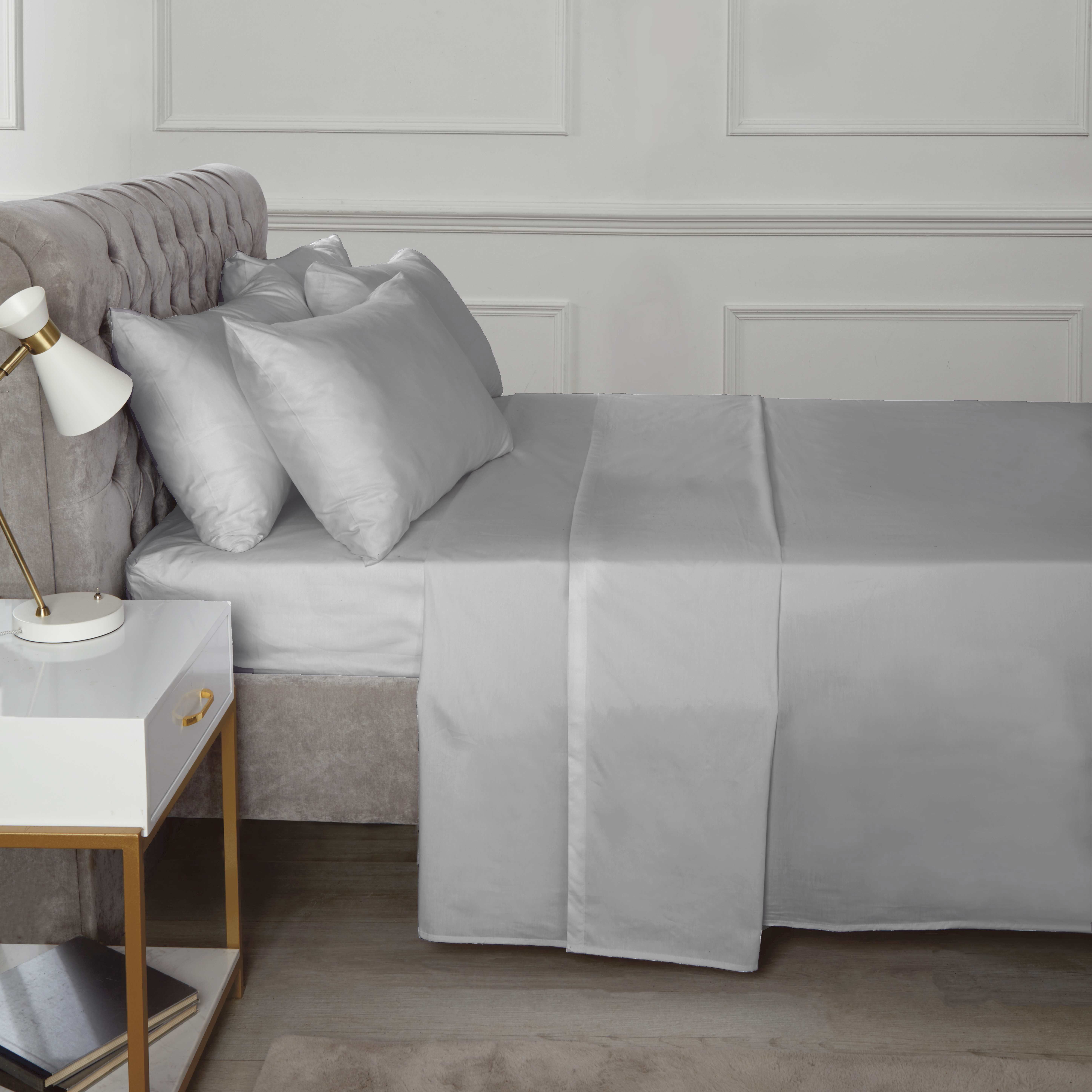 Rapport Home TH Percale Flat Sheet in Silver