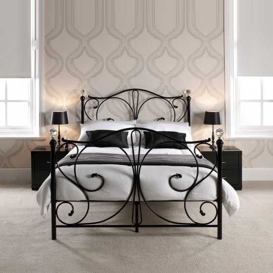 Flora Metal King Size Bed in Black