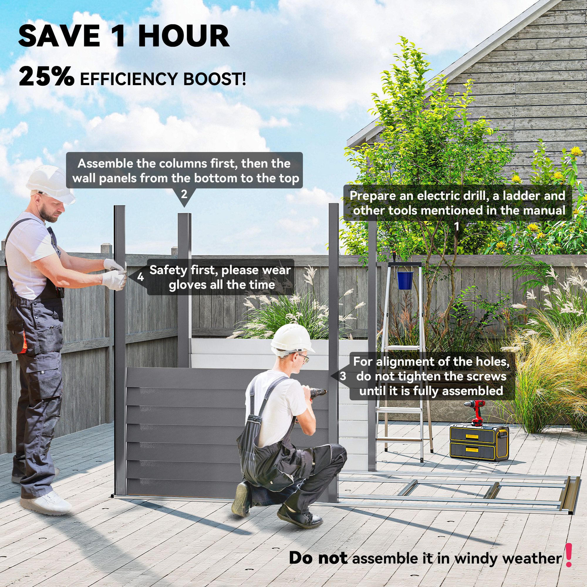 OUTSUNNY 5 x 9ft Galvanised Metal Garden Shed with Foundation Kit, Grey 4