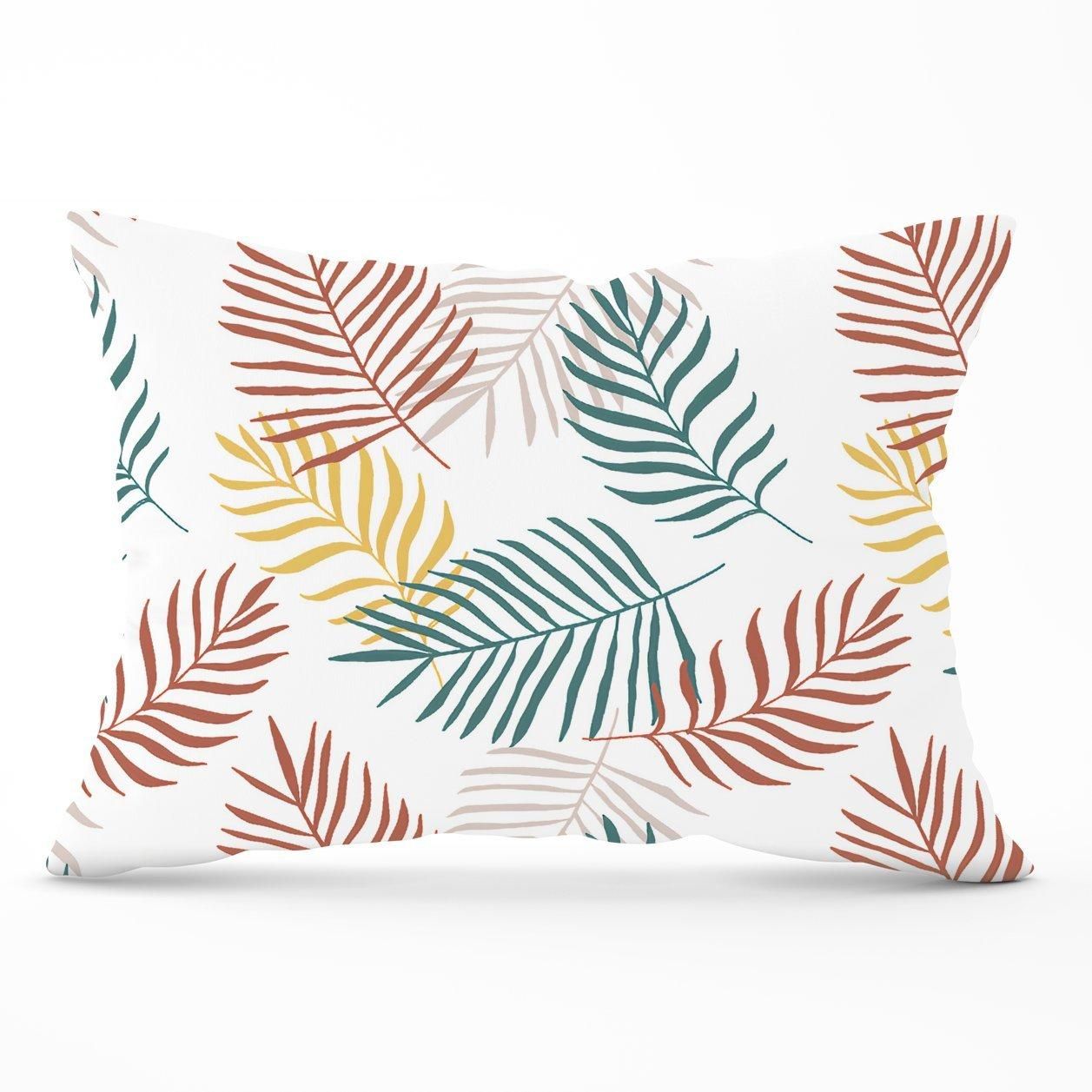 Warren Reed - Designer Palm Branches In Natural Colors Cushions in Green
