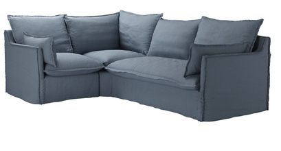 Isaac Asym: LHF Single w RHF 2 Seat Sofa Bed in Loch Brushed Linen Cotton - sofa.com
