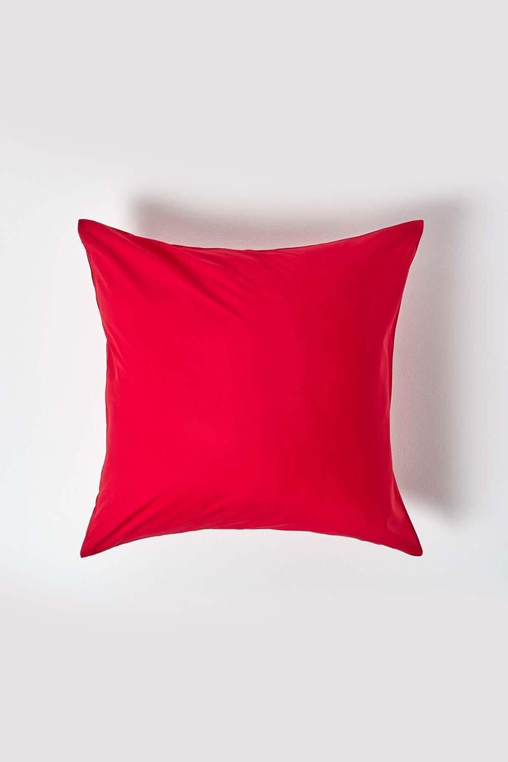 Homescapes Continental Egyptian Cotton Pillowcase 200 TC, 60 x 60 cm in Red