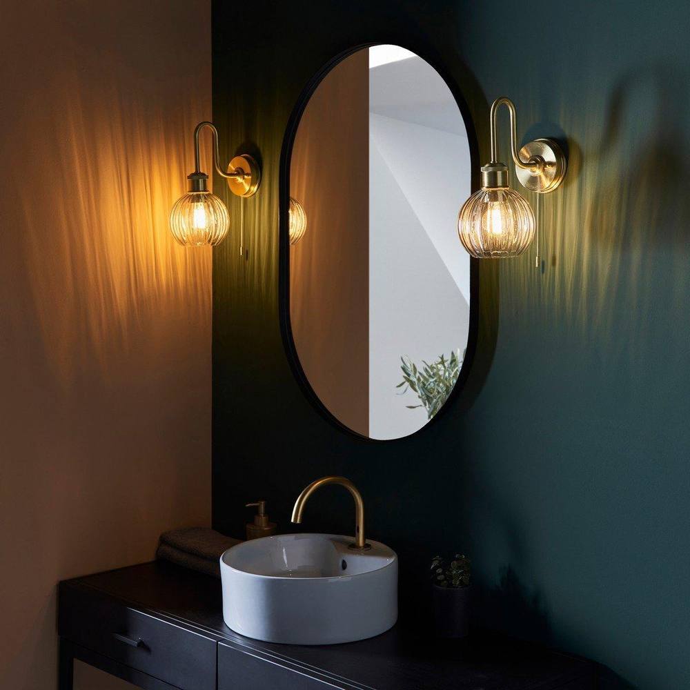 Netlighting 'MARSALA' Non Dimmable Stylish Contemporary Bathroom Glass Wall Lamp in Yellow 3