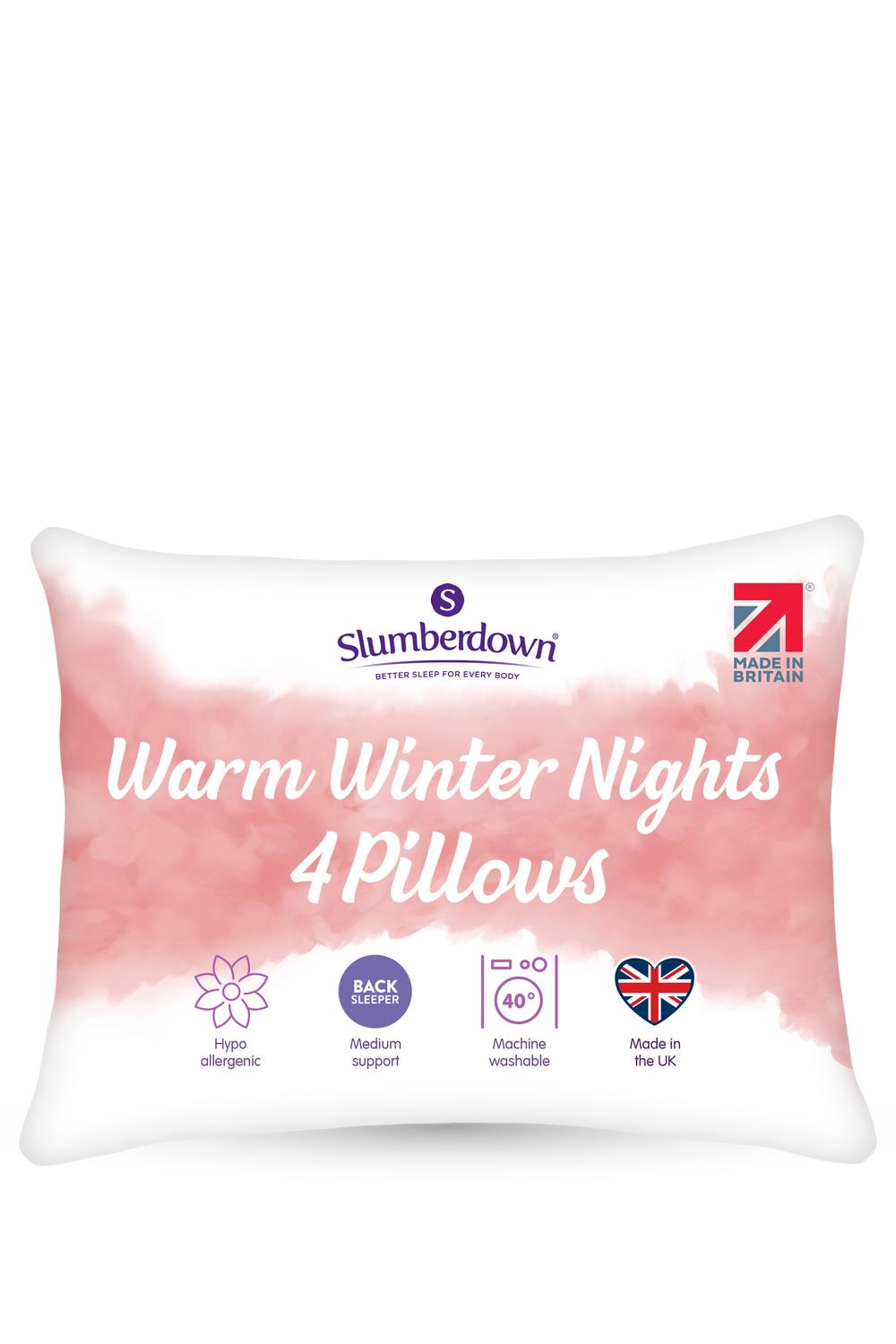 Slumberdown Warm Winter Nights 4 Pillows in White