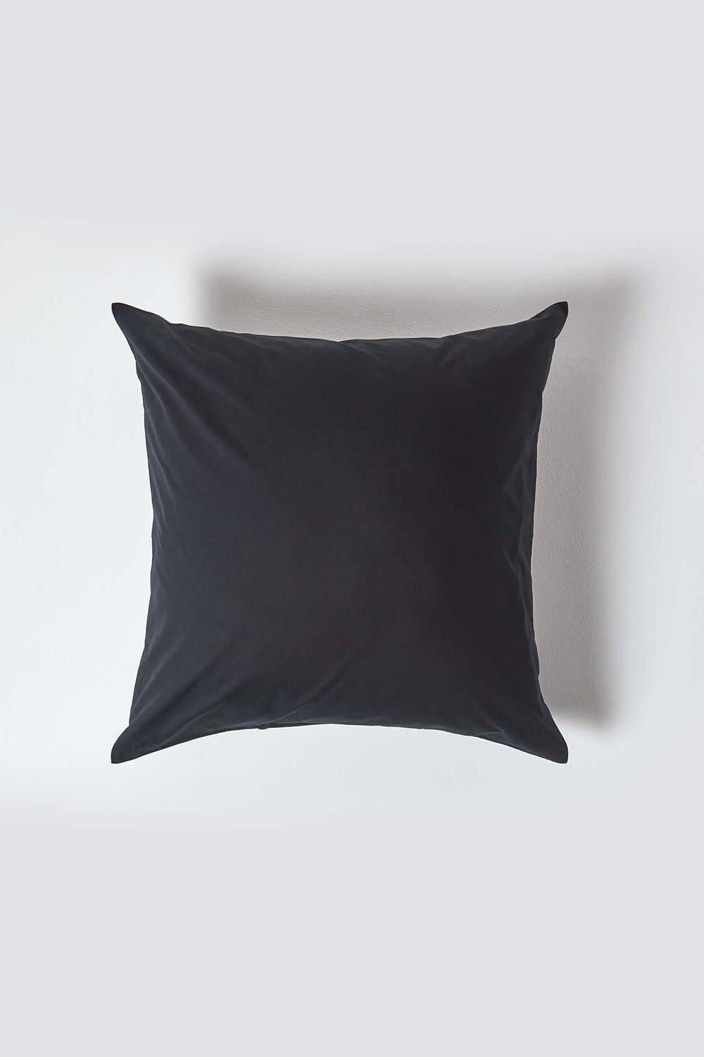 Homescapes Continental Egyptian Cotton Pillowcase 200 TC, 60 x 60 cm in Black
