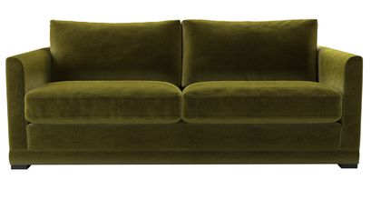 Aissa 3 Seat Sofa Bed in Olive Cotton Matt Velvet - sofa.com
