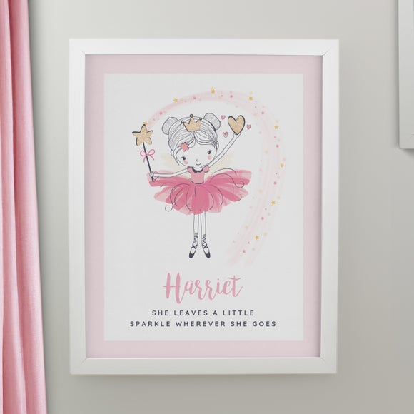 Personalised Princess Ballerina Poster Frame