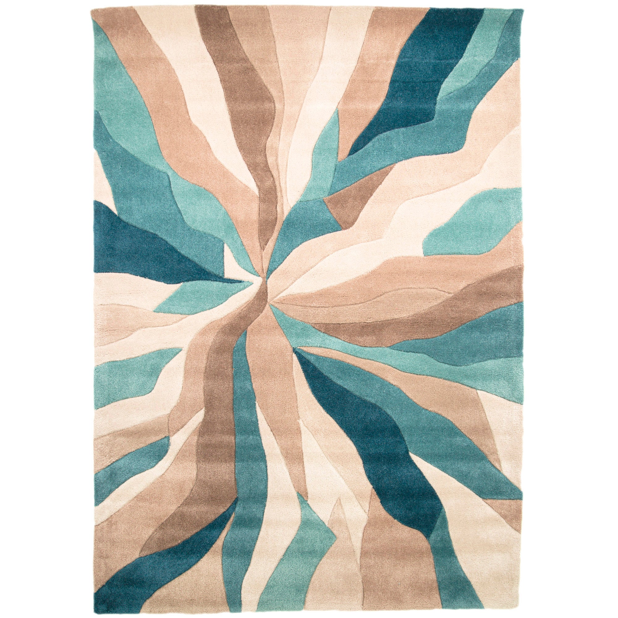 Infinite Splinter Rug Blue, Beige and White