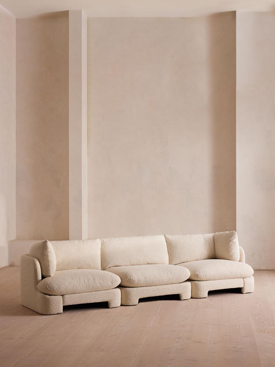 Odell Deeper Sit Modular Sofa, Four Seater, Natural Boucle