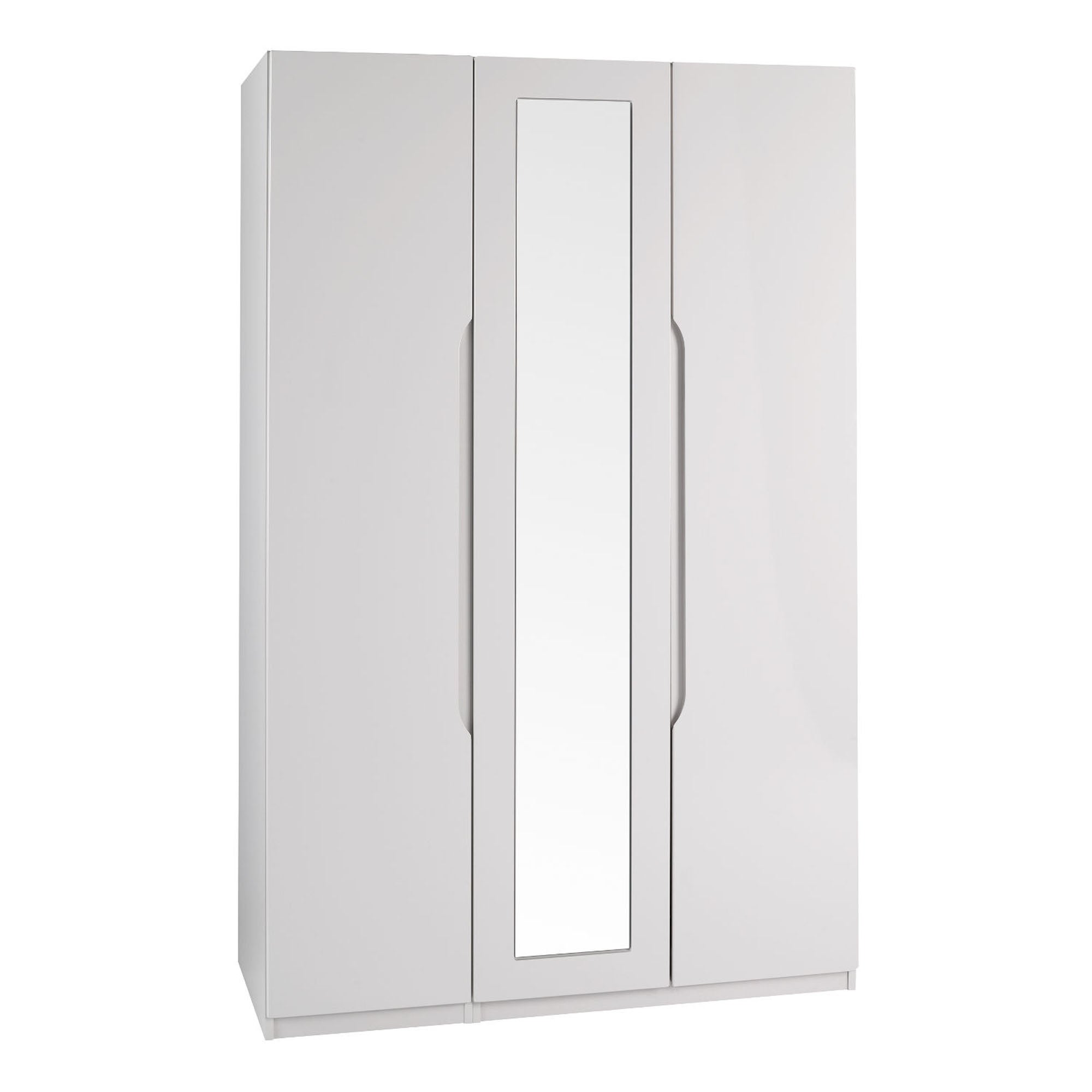 Legato 3 Door Mirrored Wardrobe Cream