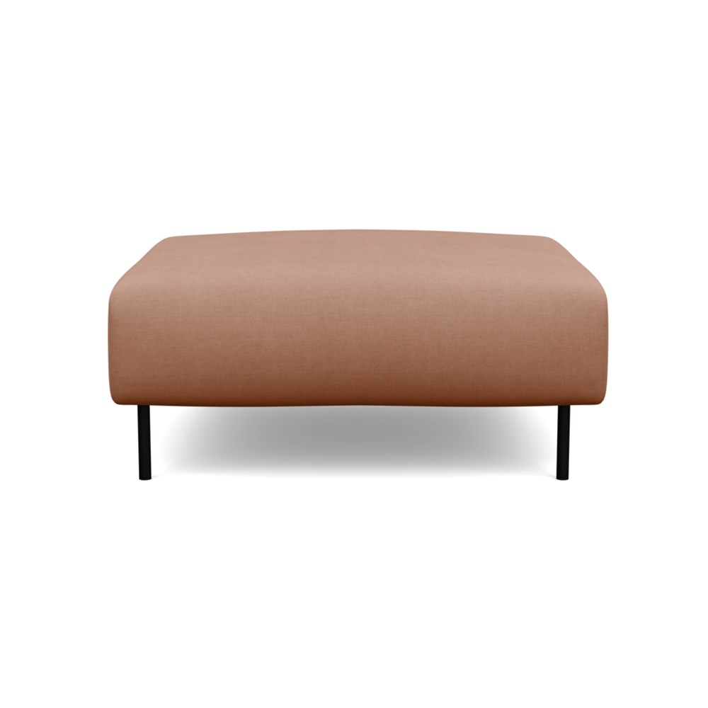 Heal's Luna Ottoman Siena Cotton Clay Black Feet