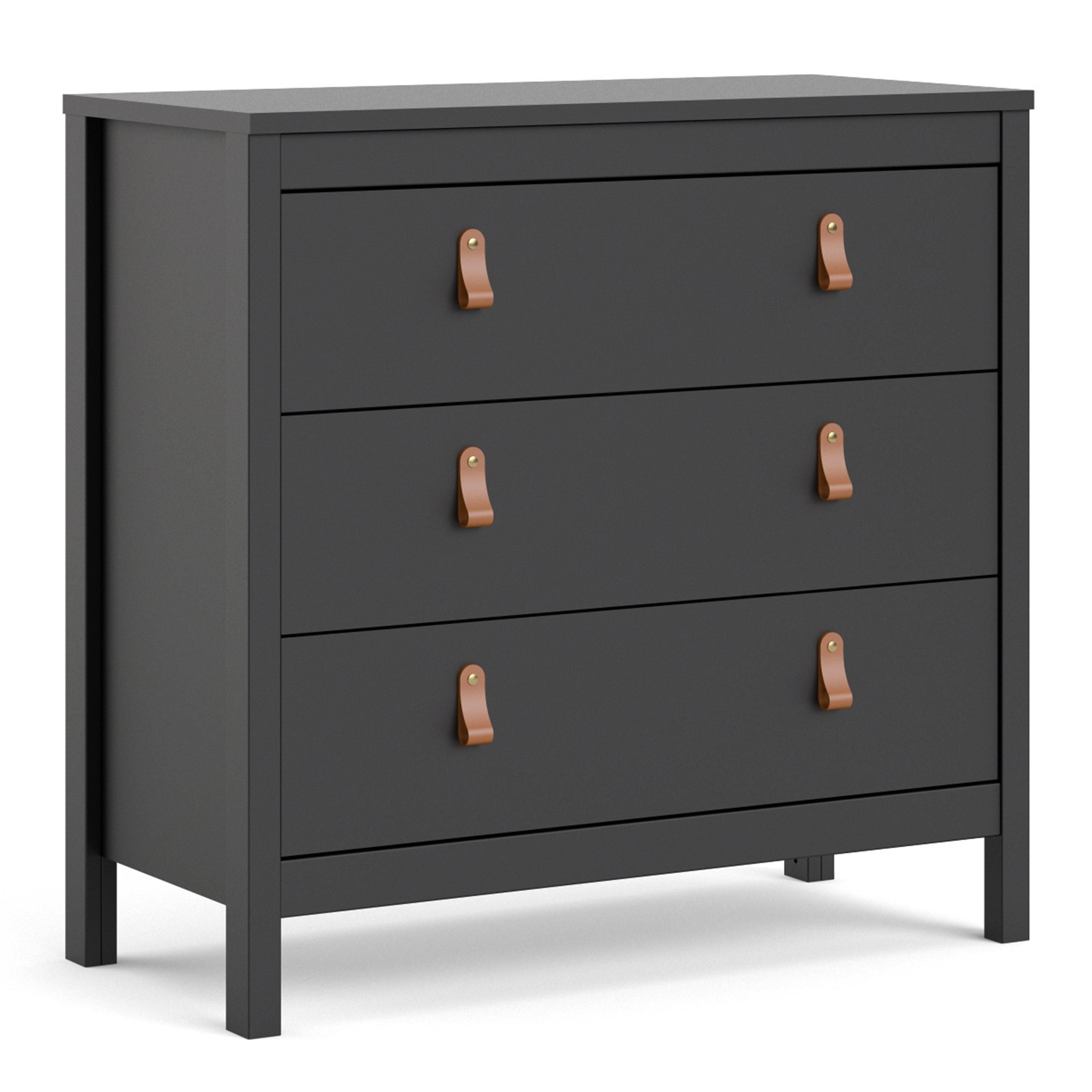 Furniture To Go Barcelona Chest 3 Drawers in Black