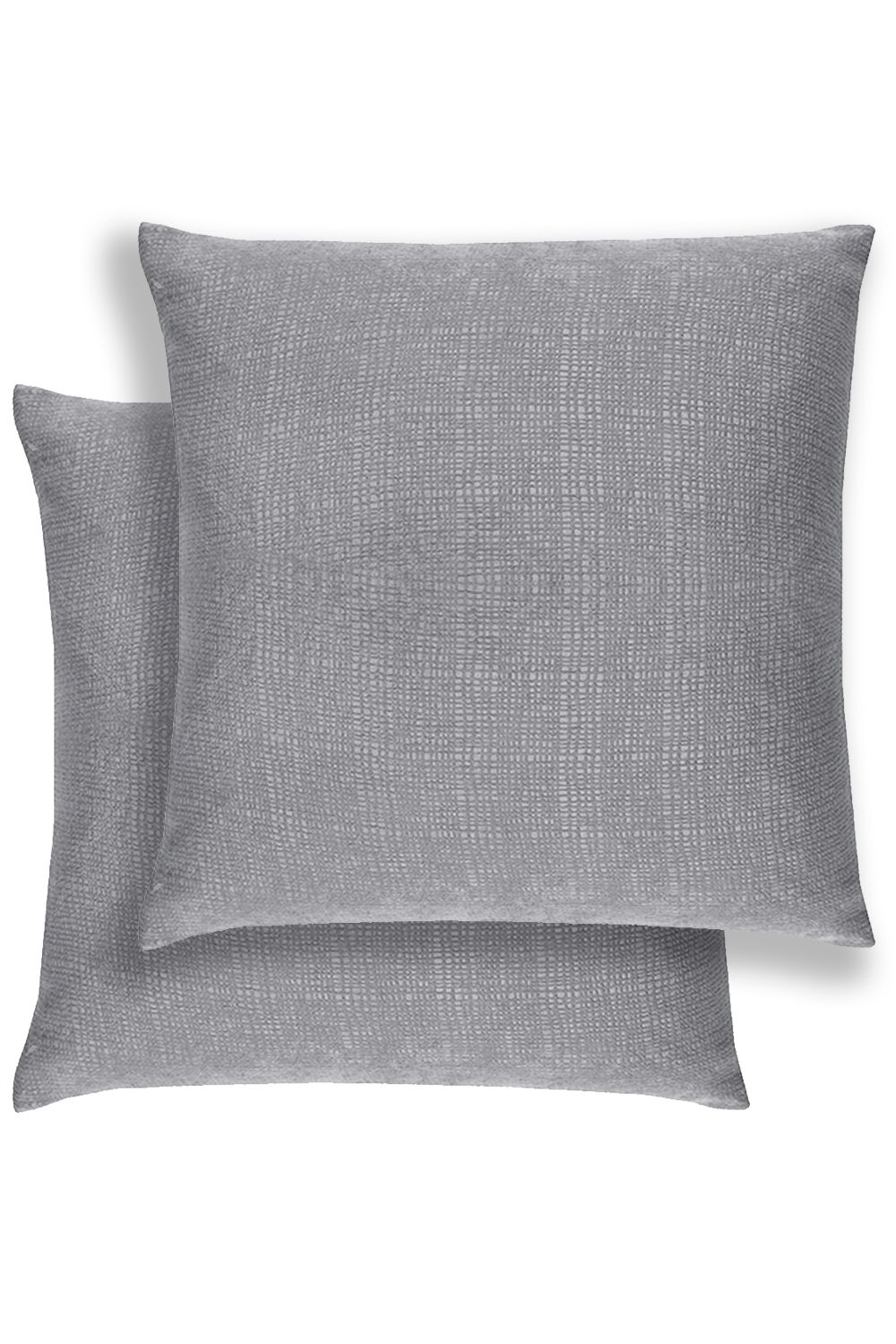 Enhanced Living Pair of Matrix Textured Double Sided Zip Opening Piped Edge Cushion Covers - 43x43cm - Cases Only in Grey