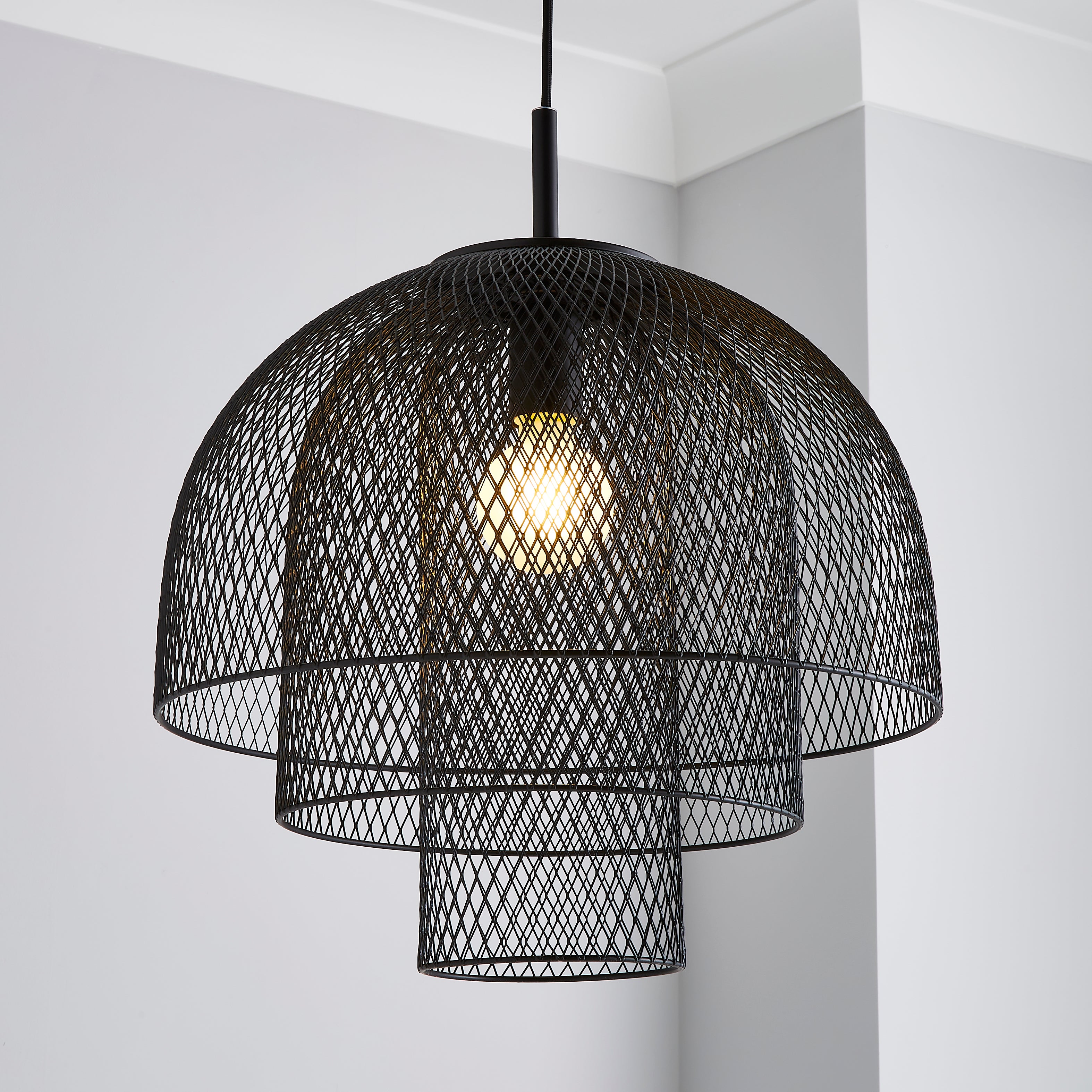 Tori 1 Light Pendant Fitting Black