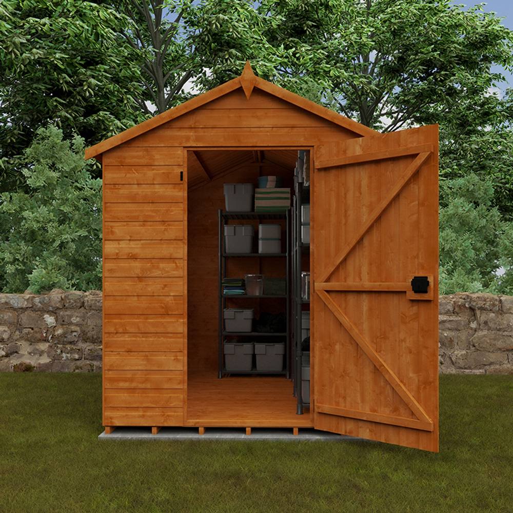 Buttercup Farm 8 x 6 Feet Super Apex 12mm Shed - Solid Wood/Softwood/Pine in Burnt Orange 5