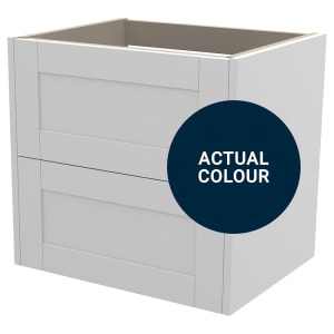 Duarti By Calypso Highwood 600mm Full Depth 2 Drawer Wall Hung Vanity Unit - Midnight Blue