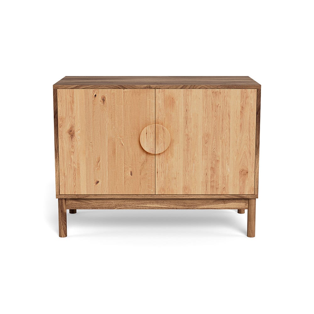 Heal's Tinta Small Sideboard Walnut Carcass Natural Oak Doors