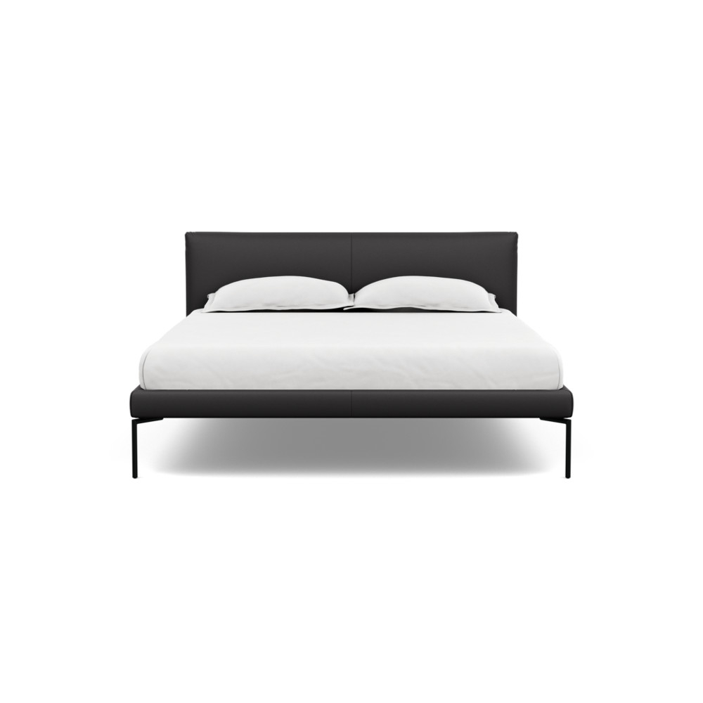 Heal's Matera Bedstead King Leather Grain Graphite 063