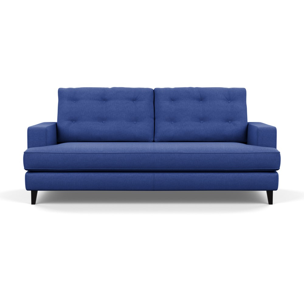 Heal's Mistral 3 Seater Sofa Brushed Cotton Cobalt Black Feet