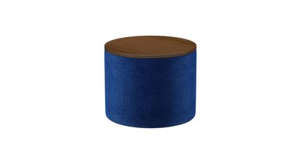 Ringo Storage Drum in Cobalt Smart Velvet - sofa.com