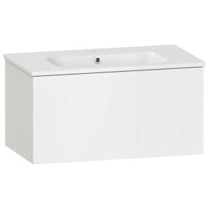 Duarti by Calypso Burford Powder White Vanity with Elsdon Basin - 800mm