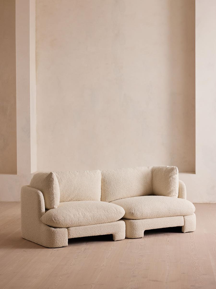 Odell Modular Sofa, Three Seater, Boucle, Natural