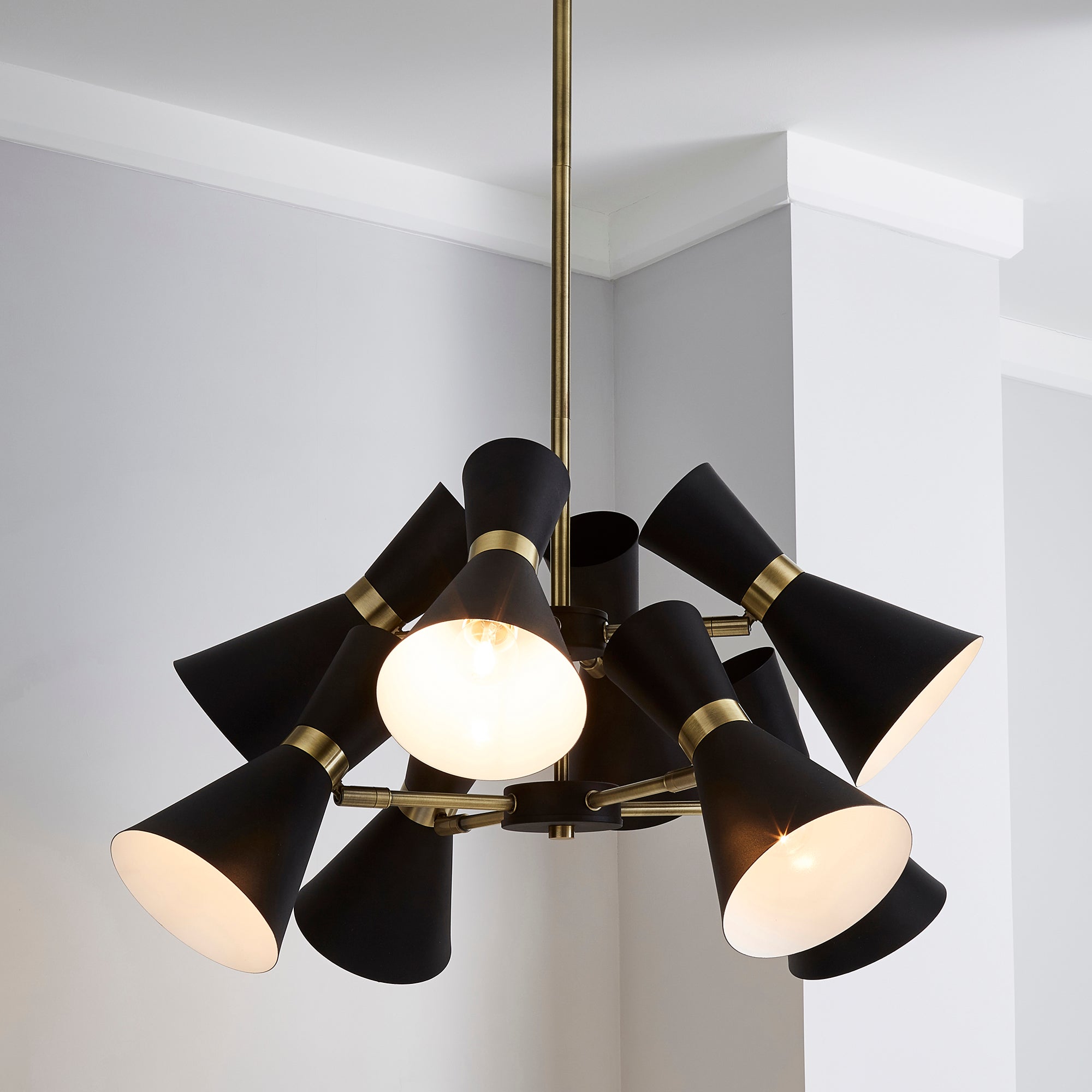 Archie Black 8 Light Ceiling Fitting Black