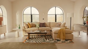 Heal's Astrid Ottoman Smart Velvet Forest Walnut Stained Beech Feet 2
