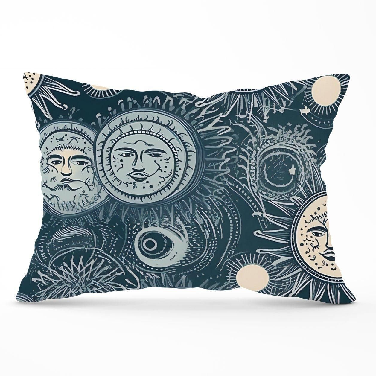 Warren Reed - Designer Silver Blue Moon & Stars Cushions