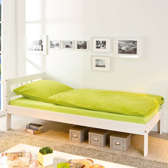 Fana 1 Wooden Single Bed In White