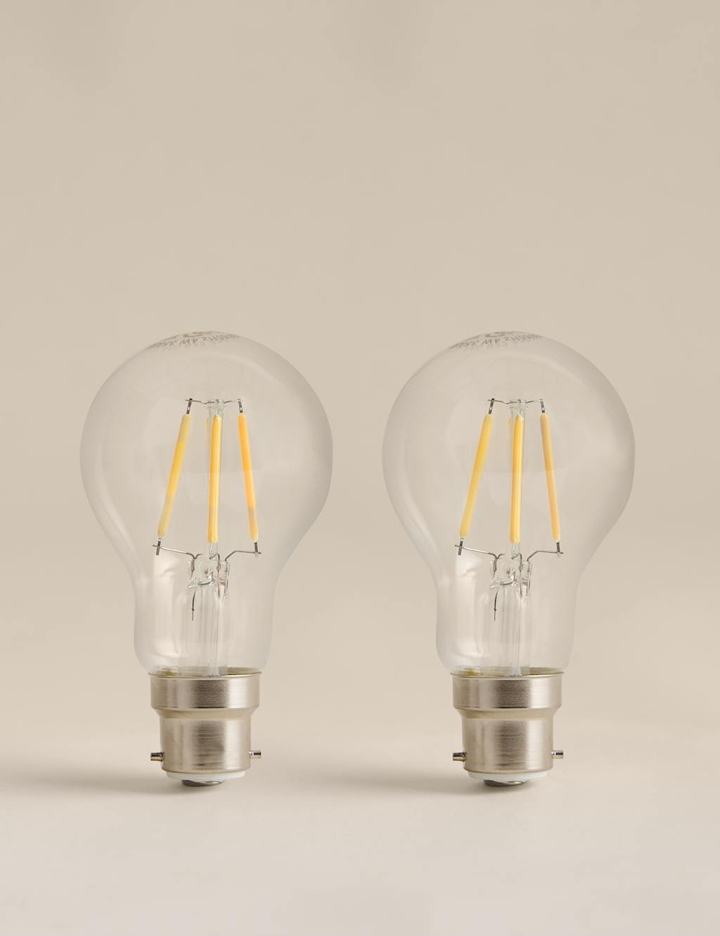 M&S 2 Pack 4W B22 GLS LED Light Bulbs Clear