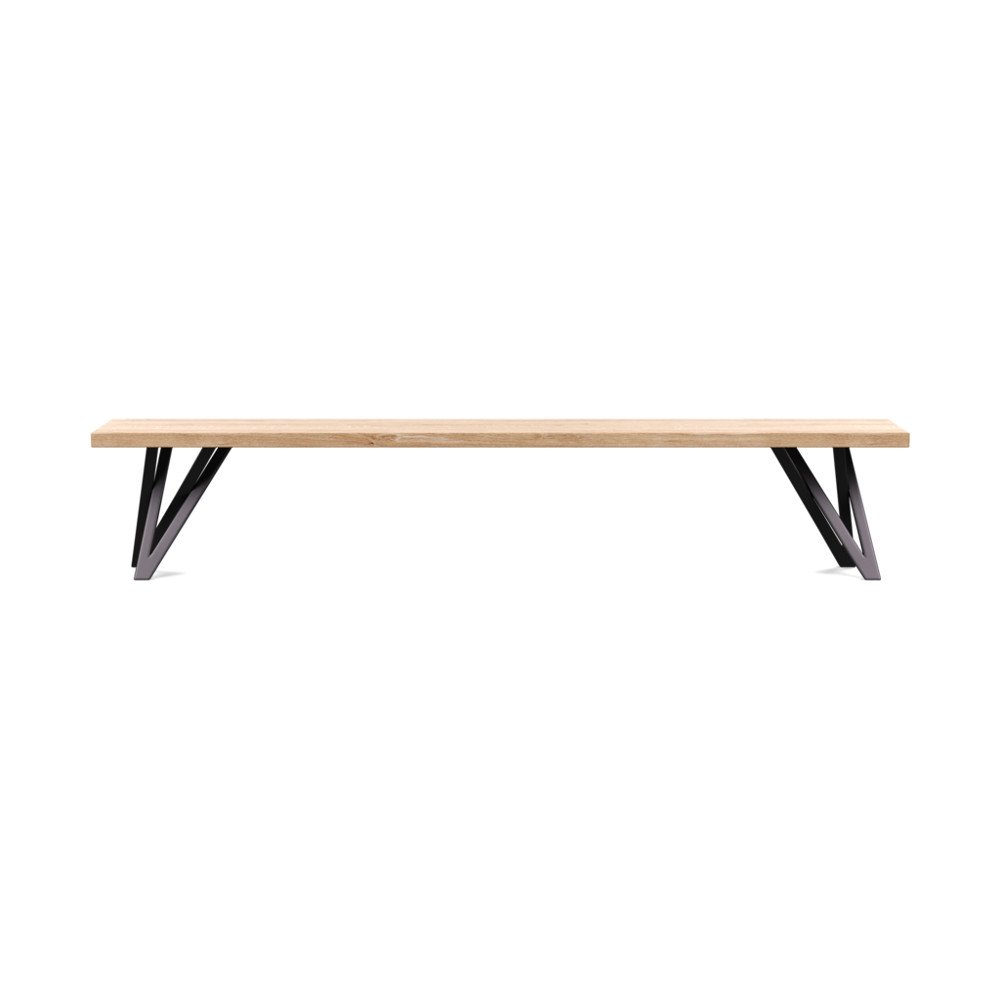 Heal's Vienna Bench 220x35cm White Oiled Oak Straight Edge Filled