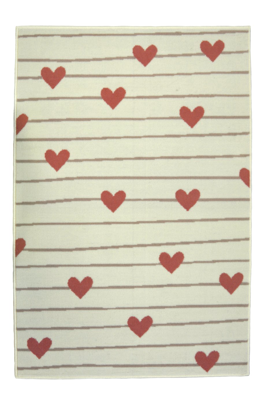 Homemaker Adorn Hearts Rug - 120x170cm - Ivory