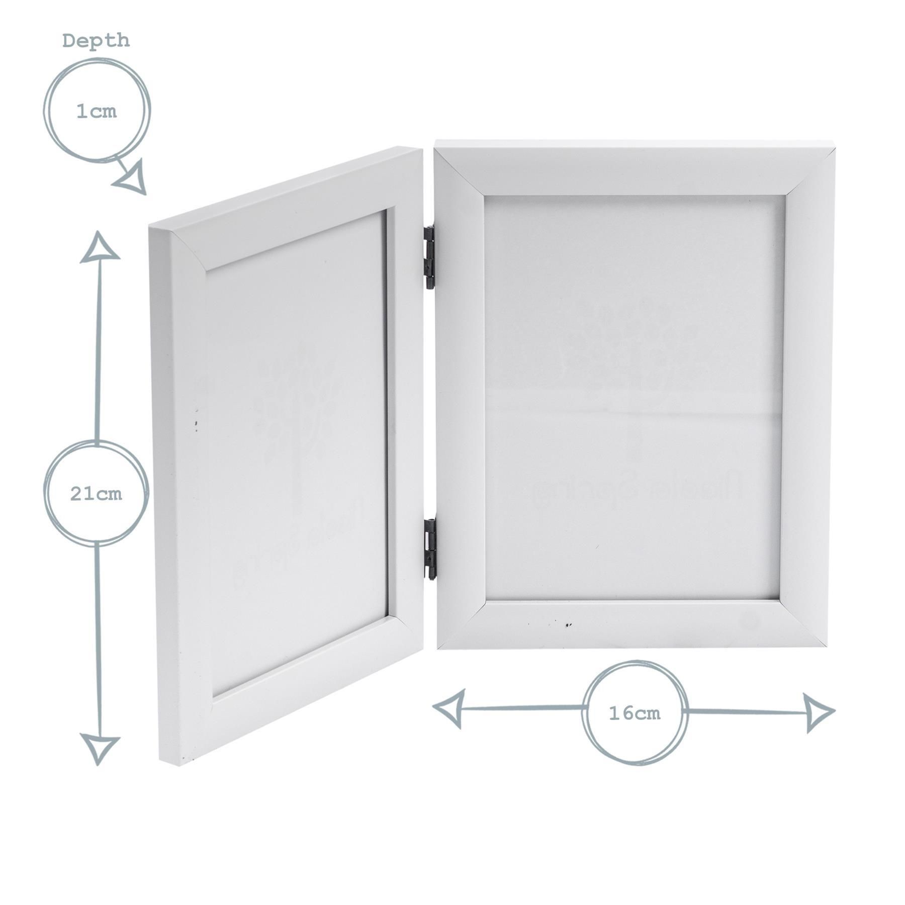 Nicola Spring 5x Folding 2 Photo Frames - 5 x 7" Freestanding Picture Display Frame in White 3