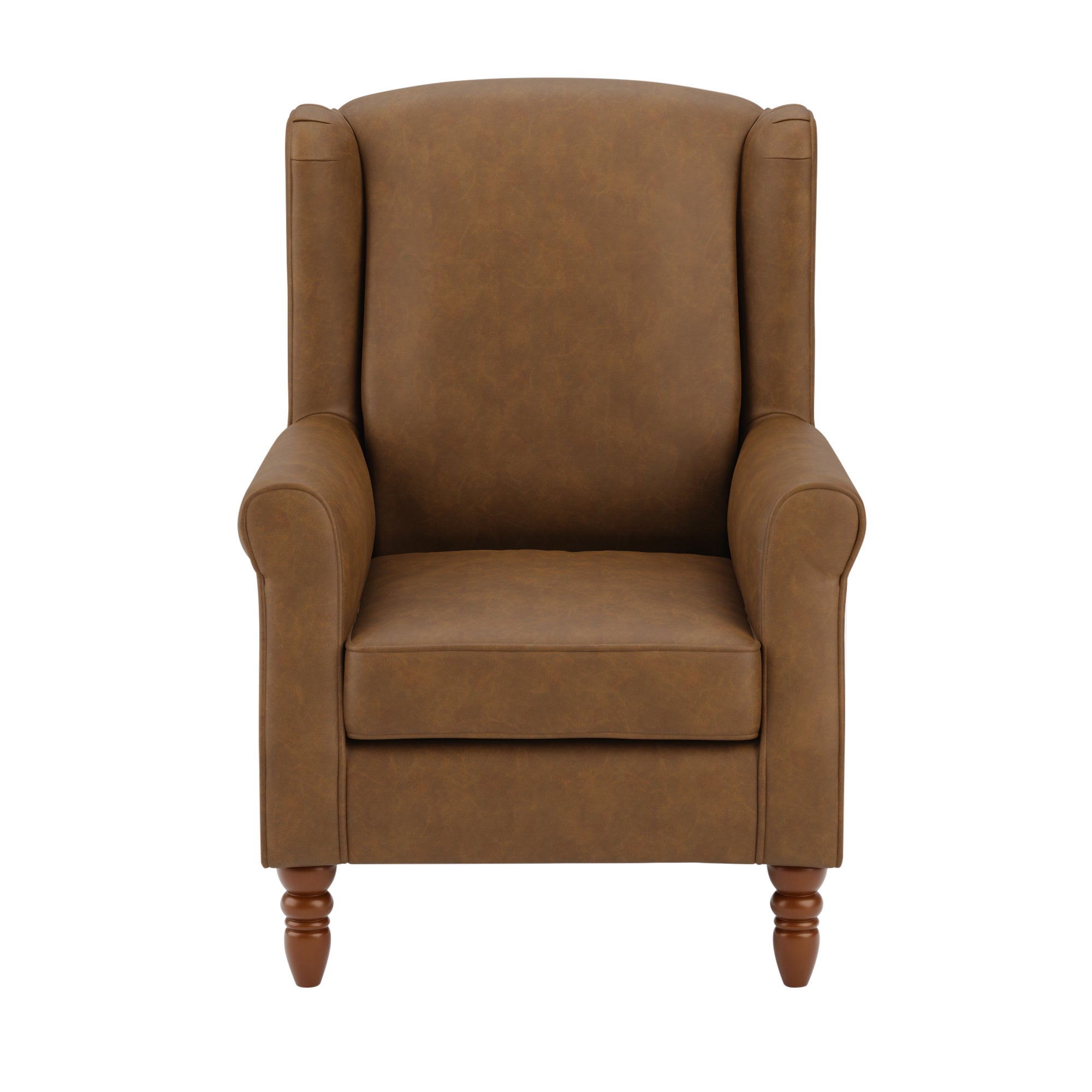 Oswald Tan Distressed Faux Leather Armchair Tan