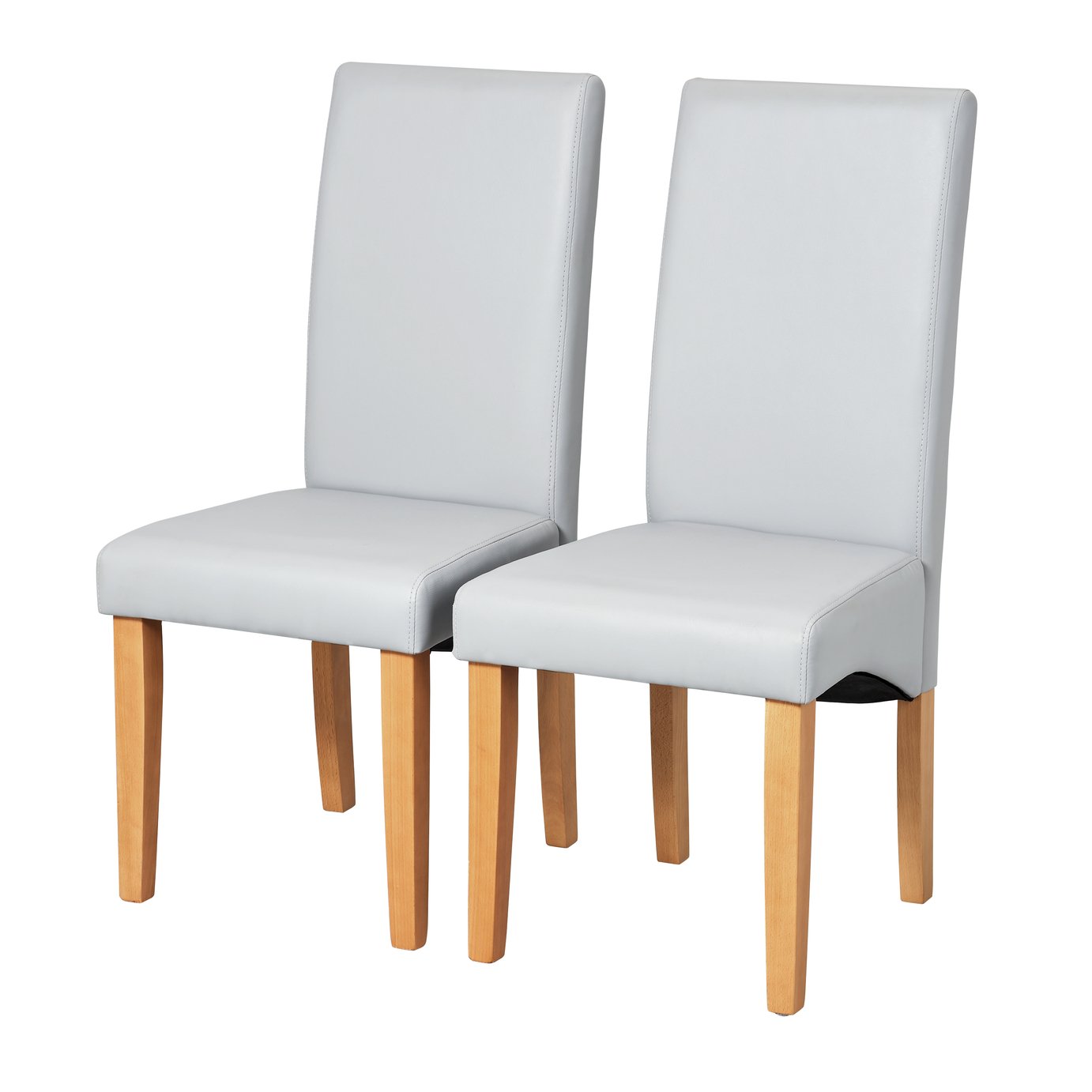 Argos Home Pair of Skirted Dining Chairs - Grey
