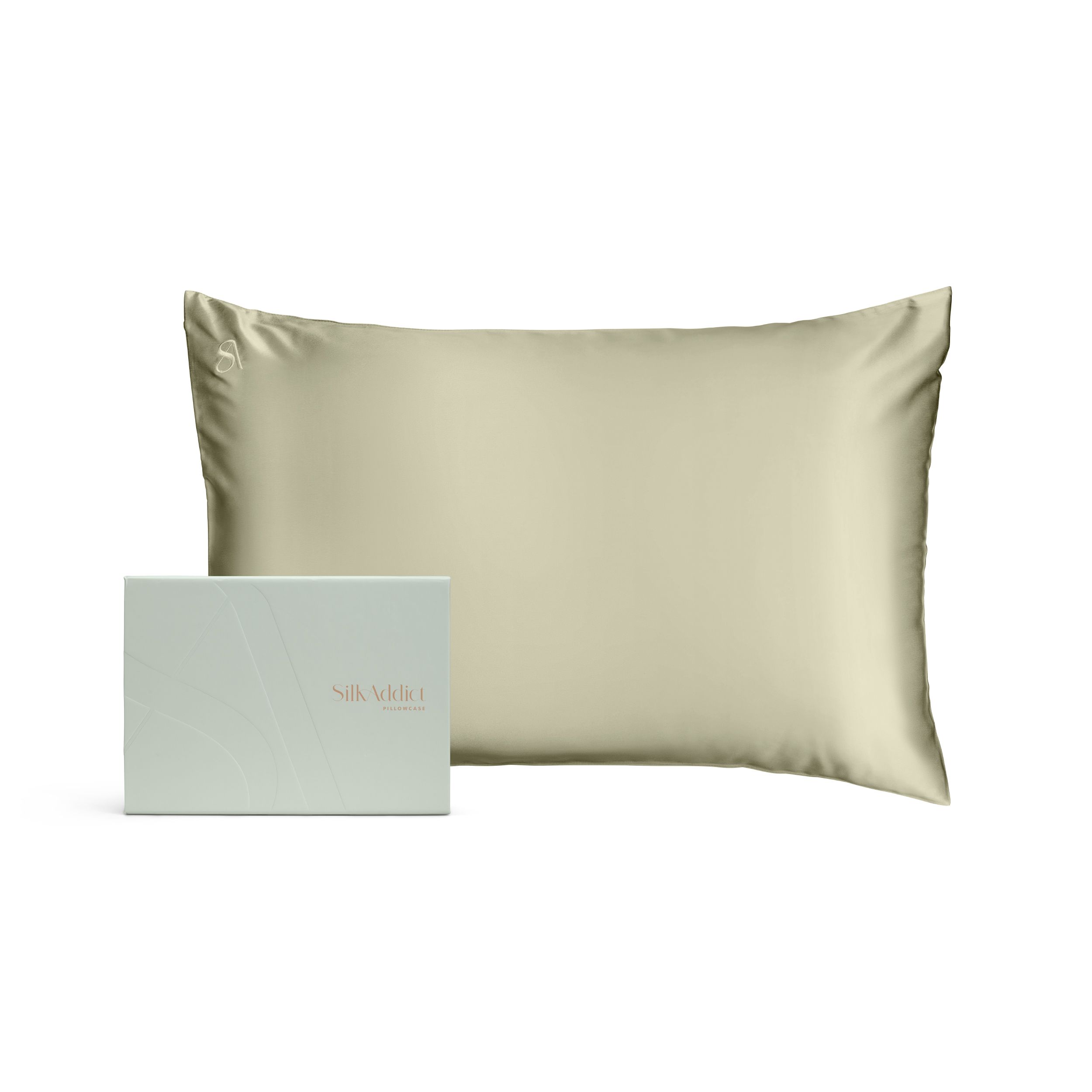 Silk Addict 100% Mulberry Silk Pillowcase - Navy in Olive