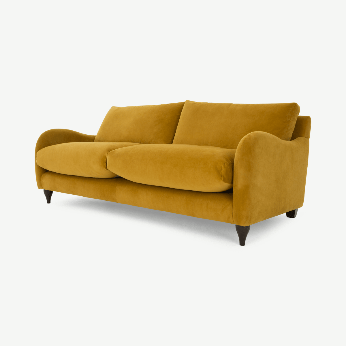 Sofia 3 Seater Sofa, Plush Tumeric Velvet