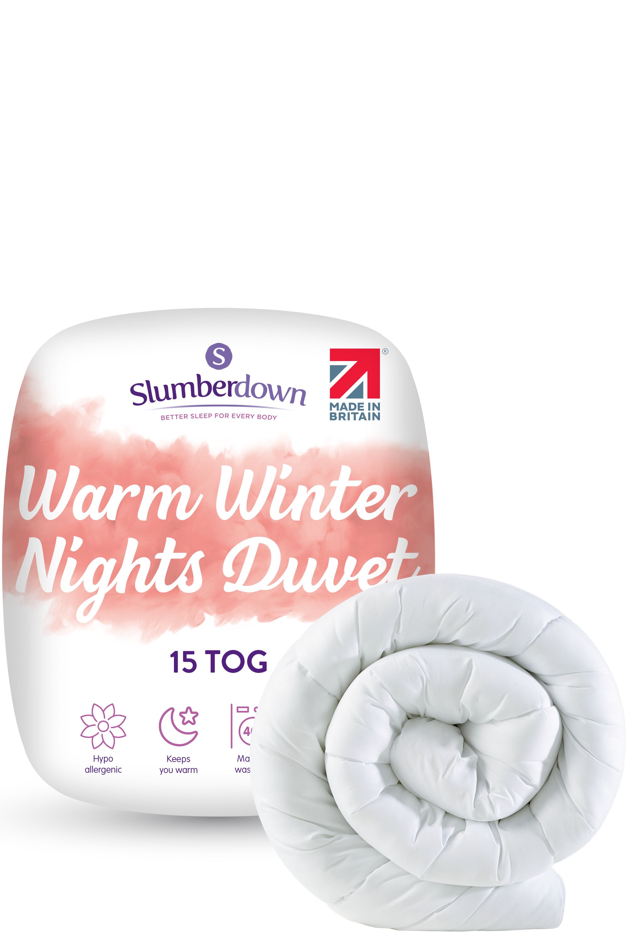 Slumberdown Warm Winter Nights 15 Tog Winter Duvet in White